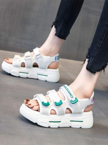 题趣tiqu内曾高厚底鞋少女夏天女鞋凉鞋女学生平底初中生小学生仙风