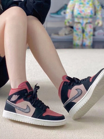 aj官网官方女鞋aj1奶茶粉dunk sb黑白熊猫低帮板鞋运费同款 aj红豆