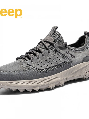 jeep吉普轻奢高端品牌男鞋春季运动休闲老爹鞋男士韩版潮流跑步鞋灰色