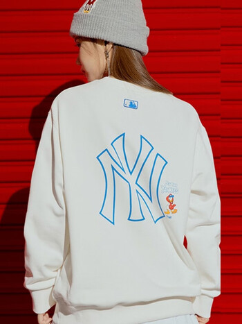 mlb官方男女装情侣装 21秋季复古老花运动服背面大logo上衣休闲舒适