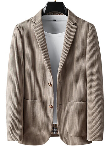 品牌男装西服男秋季新款英伦风时尚单件上衣休闲潮流灯芯绒西装外套