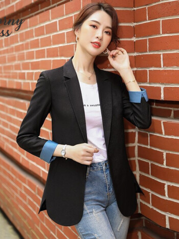 mornymoss品牌西装外套女休闲时尚气质长袖女士百搭上衣小西服单件