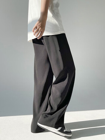 杜小闲冰丝阔腿裤男宽松落地休闲裤男士夏季潮流直筒垂感拖地长裤子男