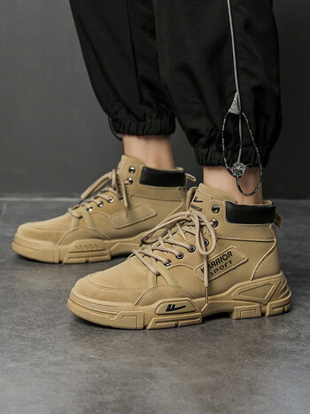 回力马丁靴男秋季英伦风复古工装靴子高帮户外鞋大黄靴 wxp(wz)-0732