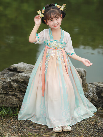 安妮优儿女童汉服夏款中国风2024新款超仙古装夏季儿童装裙子女孩古风