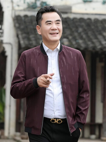 外套薄款季中年人防风衣休闲老年夹薄棉春新款秋潮流男士夹克男生上衣
