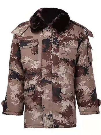 荒漠迷彩大衣冬季加厚迷彩大衣男冷库中长保暖短款东北劳保大棉袄棉