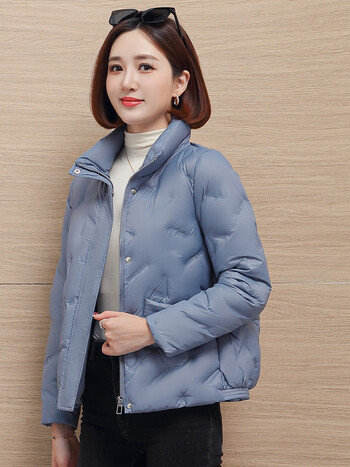 雪中飞 羽绒服女秋冬短款小个子立领简约韩版时尚轻便宽松外套 x20