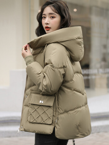 雅鹿羽绒服女短款2023年冬季韩版宽松加厚连帽小个子外套红色m