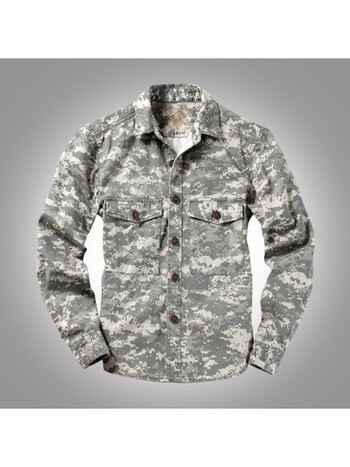dareugo重磅沙漠迷彩衬衫军迷战术长袖工装水洗工艺美式军事二战衬衣