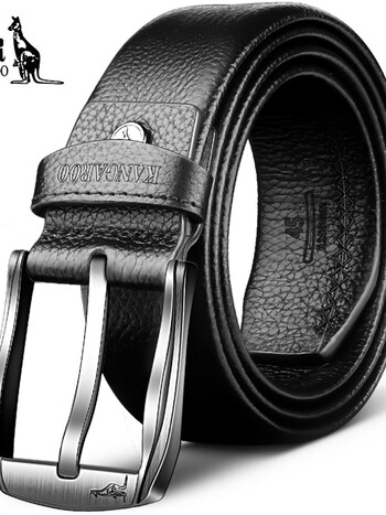 酷奇(kuqi)袋鼠皮带男士针扣真.