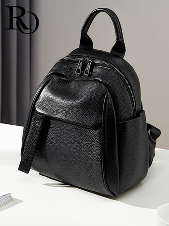 劳斯尼亚(rollsnea)品牌真皮双肩包女士时尚百搭休闲大容量旅游通勤包