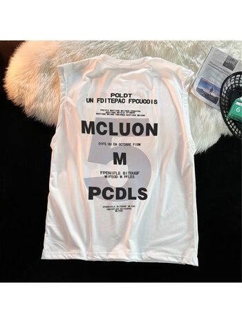 nasalike官方潮牌夏季薄款无袖背心男ins潮牌嘻哈宽松坎肩t恤港风潮流