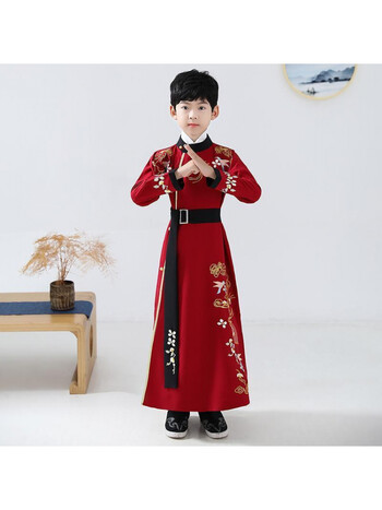咕咕爱儿童汉服男2022新春装小王爷公子少爷服中国风改良唐装长袍马褂