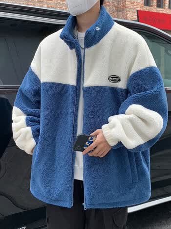 羊羔毛外套男秋冬季日系百搭棉衣ins风情侣休闲外套加绒加厚棉袄男装