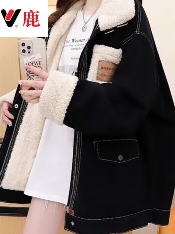 雅鹿派克羽绒服女品牌女装加绒加厚时尚洋气减龄百搭宽松设计感外套