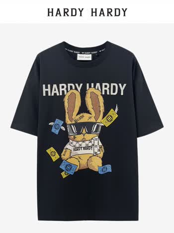 hardy hardyhardy hardy2023潮牌烫钻兔子短袖t恤男女同款纯棉半袖