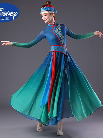 迪士尼官方儿童旗舰蒙古族演出服女少数民族服装现代民族风舞蹈筷子舞