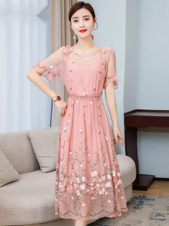 轻奢高档品牌女装重磅香云纱真丝桑蚕丝连衣裙女夏季2022新款高端裙子