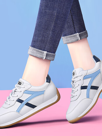 奥伦运动鞋女款女鞋新款阿甘鞋软底女士感春季小白鞋 58366 白蓝色 35