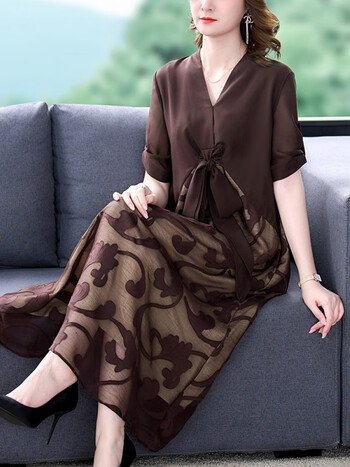 意大利高档品牌女装fengml蚕素女装旗舰店气质夏时尚桑蚕丝裙子印花