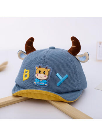 女宝宝可爱超萌遮阳鸭舌帽男童秋冬婴幼儿儿童棒球帽 蓝色 by小牛牛 6