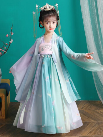 汉服儿童女新款古代公主裙儿童超仙古装古风裙子学生中国风连衣裙牧植