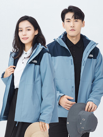 户外保暖男女情侣亲子装外套潮兰灰深蓝男女同款按体重选码m100110斤