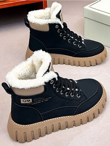 京蝌蝌雪地靴皮毛一体零下40东北保暖抗寒大棉鞋女2023新款冬季加绒加