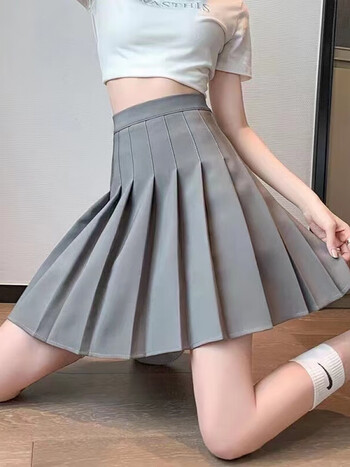 gochiei夏季张元英同款百褶裙半身裙女防走光韩版a字高腰百搭短裙学院