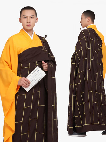 祖衣袈裟七忏衣僧服袈裟多丽丝刺绣僧衣服饰袈裟男 咖啡色祖衣 173