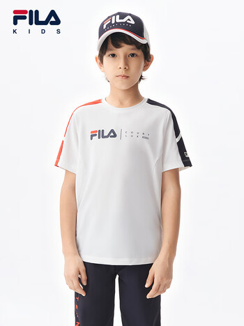 fila斐乐童装儿童短袖衫2022夏季男大童透气网球运动t恤