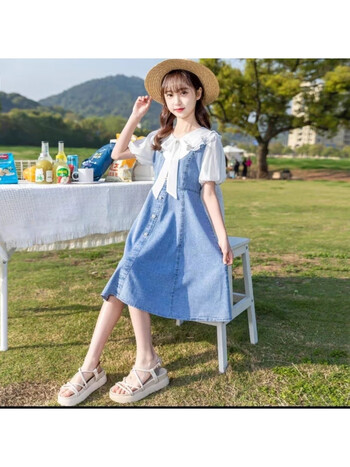 doghc女大童连衣裙12岁15岁女孩裙子夏装新款初中学生洋气夏季公主裙