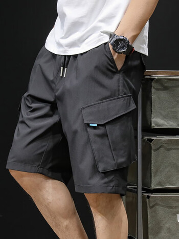 五分裤男士潮牌ins多口袋速干休闲中裤男生外穿大裤衩胖子加大码大