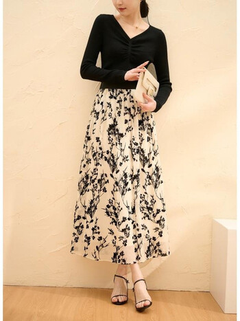 jovkatti品牌女装网纱半身裙2022夏季新款仙女裙高端大牌重工植绒高腰