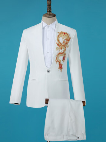 中山装年轻款中式主持人服装男成人演出服歌手礼服套装