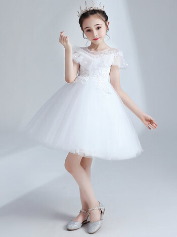 凯蒂猫儿童婚纱裙钢琴演出服女童主持人晚礼服花童蓬蓬裙小女孩公主裙