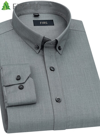 杉杉(firs) 长袖衬衫男 商务休闲衬衣男士纯色上班正装衣服男 19658
