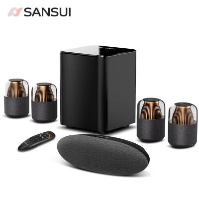 山水(SANSUI)F4家庭影院套装音响 5.1声道回音壁 杜比全景声电视音响 真无线蓝牙连接支持解码3D环绕