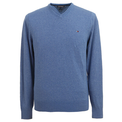 tommy hilfiger 汤米·希尔费格 男士浅黛蓝色商务休闲套头长袖针织衫