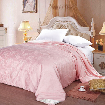 钱皇 蚕丝被 被子100桑蚕丝被 春秋被夏被 牡丹粉 子母 蚕丝净重3 5斤