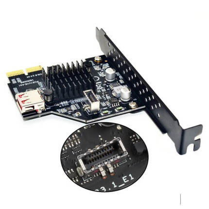 NFHK主板USB-C PW-INC1TR华硕主板USB 3.1 20pin转3.0标准PCI-E Type-E转主板PCI-E
