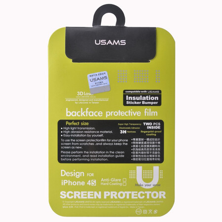 优胜仕苹果iphone4 4s 优胜仕 Usams 苹果iphone4s 3d音符保护膜屏幕保护膜 背膜适用于苹果iphone4 4s 行情报价价格评测 京东