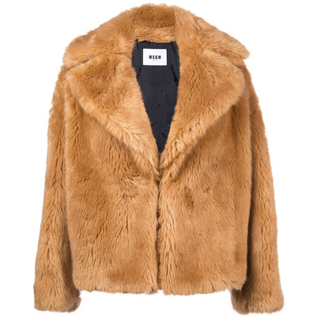 msgm奢侈品女装 人造皮草夹克 brown brown 38 it