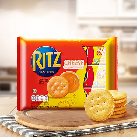 乐之(RITZ) 原装进口芝士奶酪味夹心饼干 家庭分享装 含...