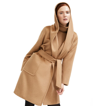 二手99新麦斯马拉maxmara驼色羊驼绒大衣rialto36码36码