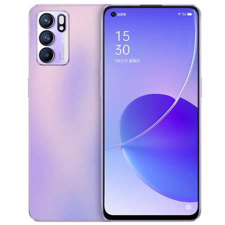 oppo reno6 5g通 新品6400万镜头65w闪充拍照游戏手机 星黛紫 12 256