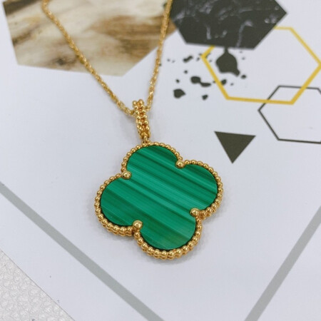 二手95新vac梵克雅宝magicalhambra系列大号四叶草毛衣链项链je031389