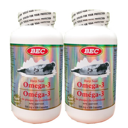 加拿大原装BEC海豹油软胶囊 500mg500粒 500mg...