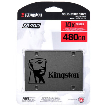 金士顿(Kingston) 480GB SSD固态硬盘 SATA3.0接口 适用笔记本台式机 A400系列